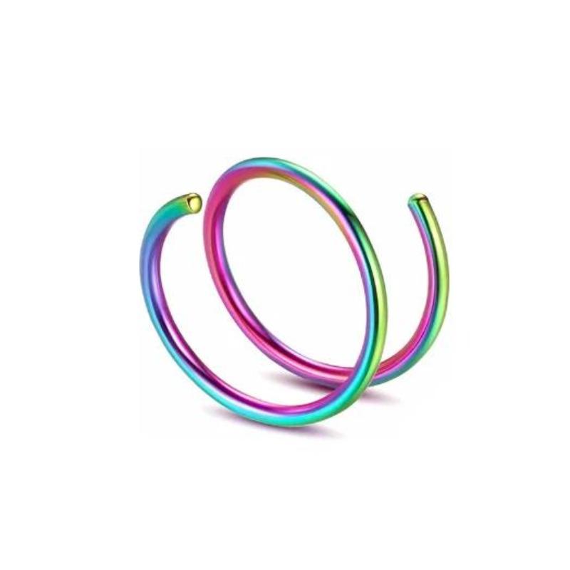 Модные аксессуары из нержавеющей стали Одинарный пирсинг Спиральное кольцо для носа Простая серьга для губы Многослойное двойное кольцо Кольцо-хуп для носа Подарки