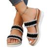 Модные женские тапочки из плетения, летняя обувь для женщин, пляжные повседневные босоножки на каблуке, бохо, женские эспадрильи ручной работы, размер 35-43
