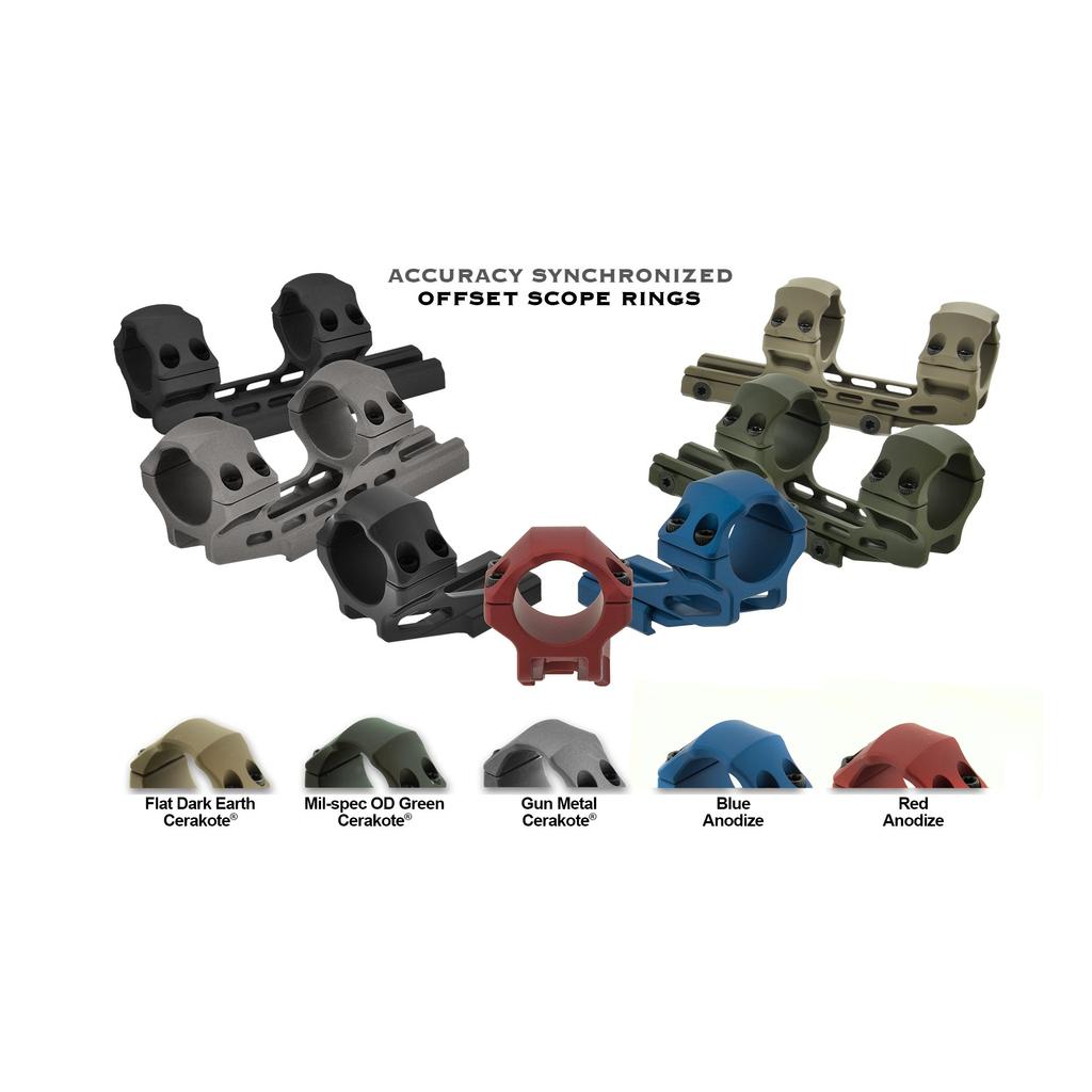 Кольца Пикатинни UTG 1 дюйм, высокий профиль, 50 мм, смещение, ACCU-SYNC, черные [AIR12250]