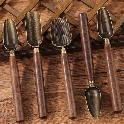 1 шт., чайная ложка, чайная ложка из черного дерева, твердая древесина, ретро, ​​креативная чайная лопатка, чайная лопатка Kongfu, аксессуары для чайной церемонии, подарок