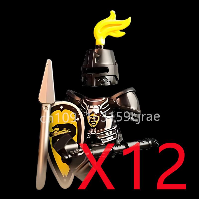 Совместимые MOC Средневековые Строительные Блоки Персонажи Солдаты Рыцари Драконов Черный Лев Орел Игрушка Подарок Кирпичики Фермер Солдат X048