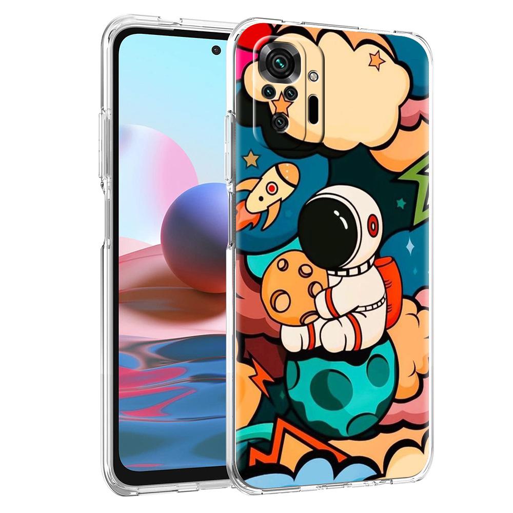 Чехол для телефона для Xiaomi Redmi Note 15 14 5G 13 12 10 11 Pro Plus 4G 14C 13C 12C Мягкий ТПУ чехол Космический Астронавт Мультяшный