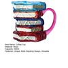 Picture Book Coffee Cup 3D Book Stacking Novel Inspired Mug 420ml Hand-Drawn Artistic Literary Mug for Book Lovers Teachers Librarians