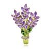 Flower Lavender Women Brooch Crystal Crystal Lavender Lapel Pins  Party