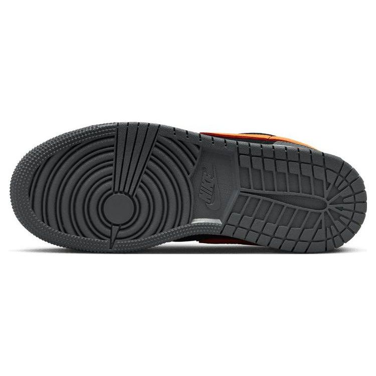 Детские кроссовки Air Jordan 1 Low SE GS Vivid Orange серо-черные светло-графитовые FN7671-008