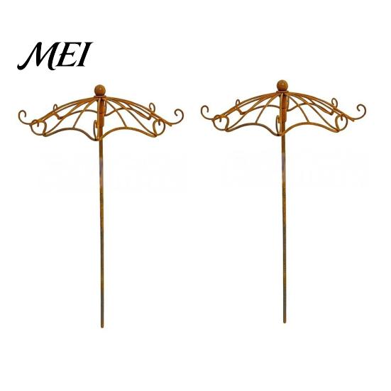 Vintage Umbrella Garden Decor Trellis, Metal Climbing Plant Support, Outdoor Support Stake Decorative Trellis for Vines, Roses, Patio Yard Vertical