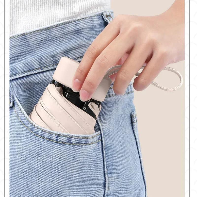 Мини-зонт-капсула, солнечный и дождливый зонт Dualuse, непромокаемый солнцезащитный зонт, портативный зонт для путешествий на открытом воздухе, путешествия