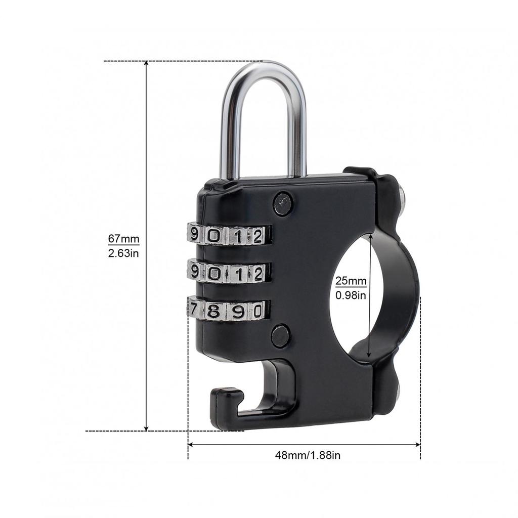 Anti Theft Helmet Combination Lock Aluminum Alloy Universal Motorcycle ATV Scooter No Key Needed