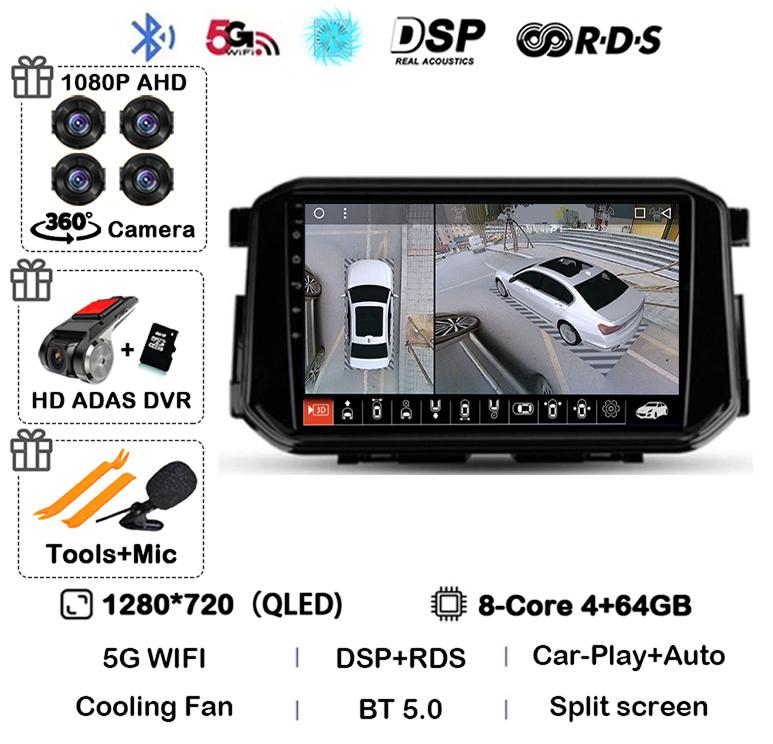 Android 14 Carplay Auto 4G+WIFI для Nissan Terra Xterra 2018 2019 2020-2022 Автомобильный радиоприемник Мультимедиа Видеоплеер GPS 360 Камера DSP