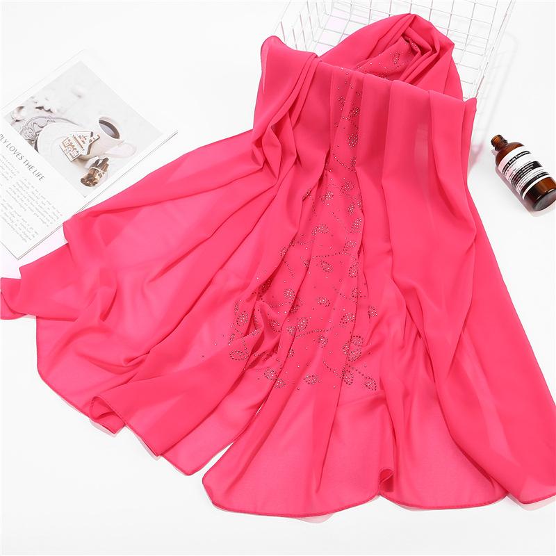 Женский Шифоновый Платок Хиджабы Для Женщин Лист Алмазный Кристальный Платок Хиджаб Шали Накидки Мусульманская Мода Платок Хиджаб Платок на Рамадан