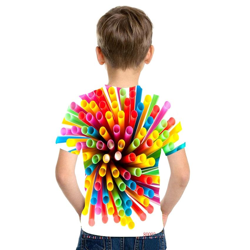 Baby Boy Cartoon Casual T-shirt Girl Abstract Fashion T-shirt Summer Short-sleeved O-neck T-shirt