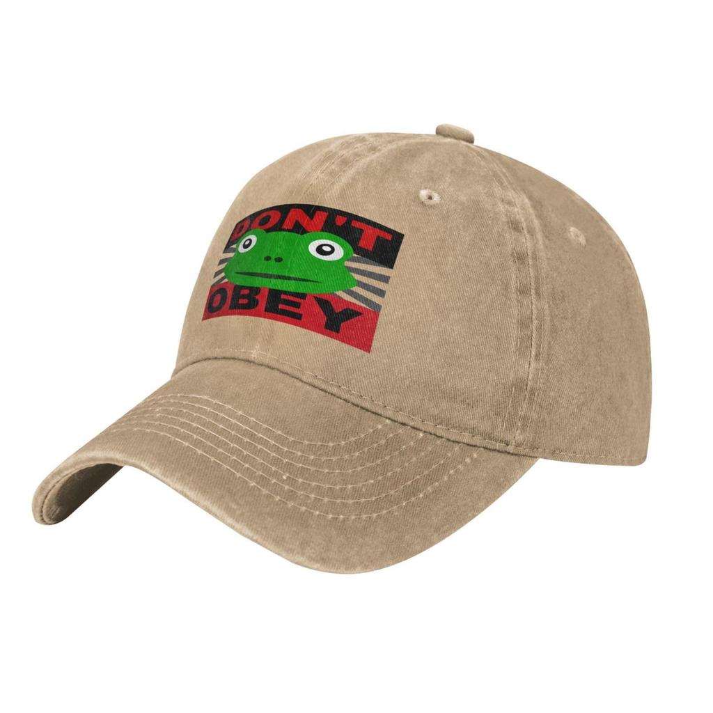 Men's Washed Cotton Baseball Cap With Printed Distressed Soft Top Denim Hat, Vintage Hat