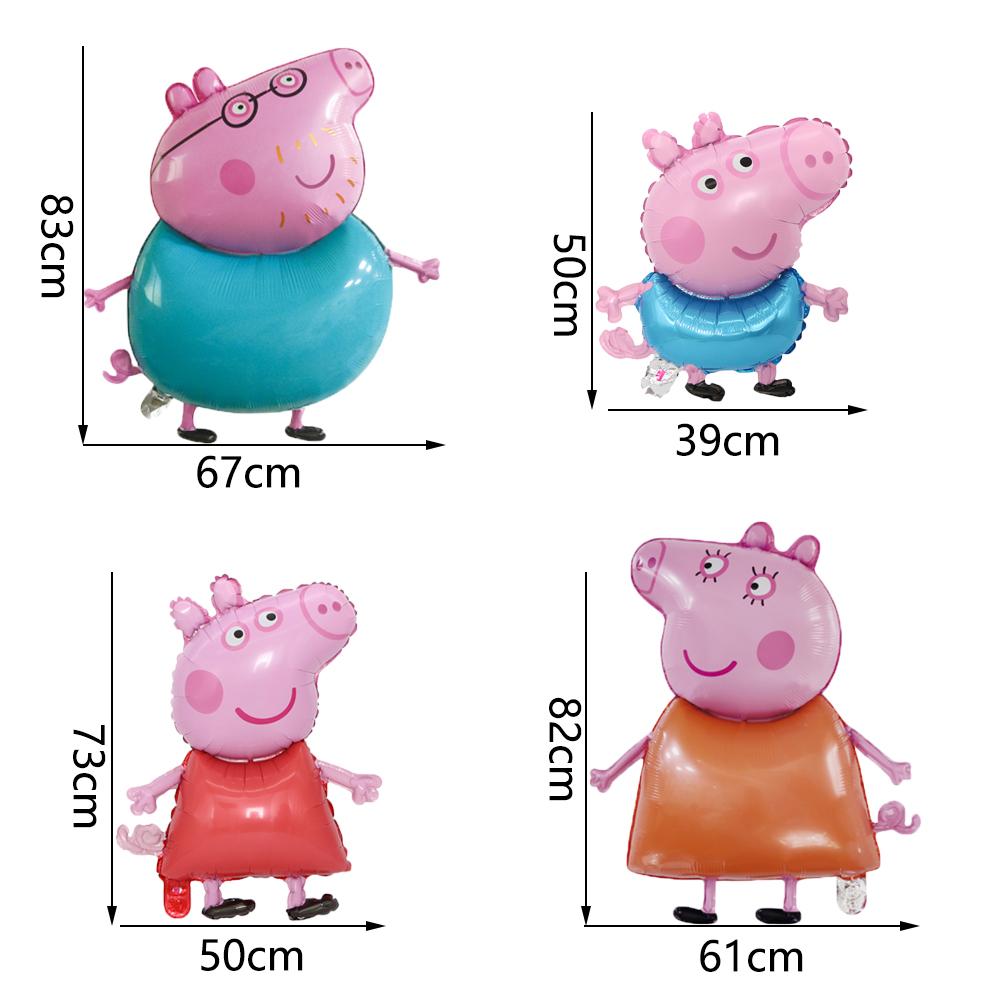 8 шт. Розовые Свиньи Гелиевые Фольгированные Шары Пеппа Шары Украшения на День Рождения