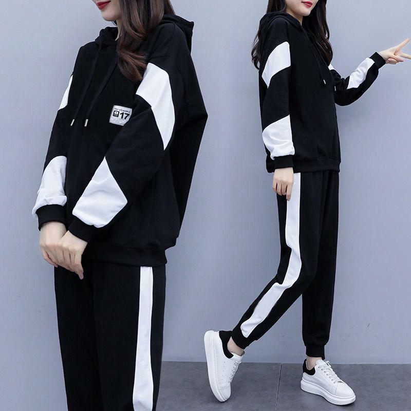 Plus Size Women's Sportswear Set - 2022 Autumn Fashion Loose Fit Two-Piece