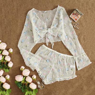 Женская мода Сексуальная кружевная прозрачная пижама Горячий сексуальный комплект нижнего белья