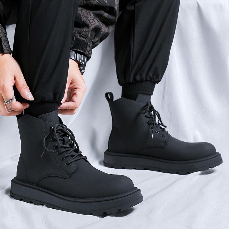 Ботинки Мартин с большой головой мужские осенние новые на толстой подошве увеличивающие рост в британском стиле локомотивные рабочие короткие ботинки 22728-R