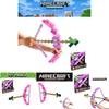 Игрушечный розовый лук и стрелы Minecraft для детей, пластиковый материал, размер упаковки 38*35,5 см