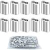 Ailenlan Wire Rope Sleeves, Wire Crimping Hardware, Aluminum Sleeves, 5mm, Eight-Shaped, Aluminum Clamp Tube, Aluminum Alloy, for Wire Rope, Crimping