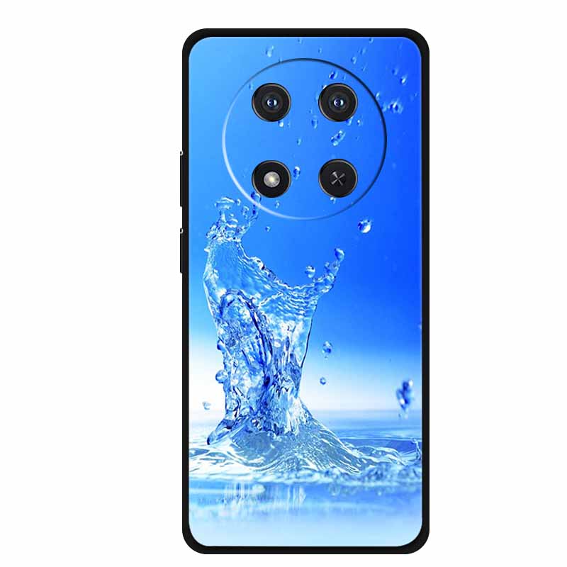 Чехол для Honor X9c X 9 c Цветочки Черный Силикон ТПУ Мягкая Задняя Крышка Для Honor Magic 7 Pro Magic7 5G lite Чехол для Телефона Funda
