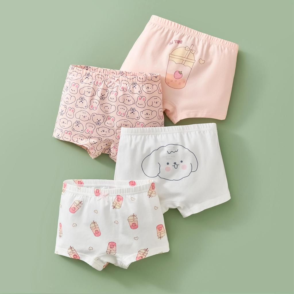 Детские хлопковые антибактериальные шорты-боксеры с рисунком среднего и большого размера для девочек