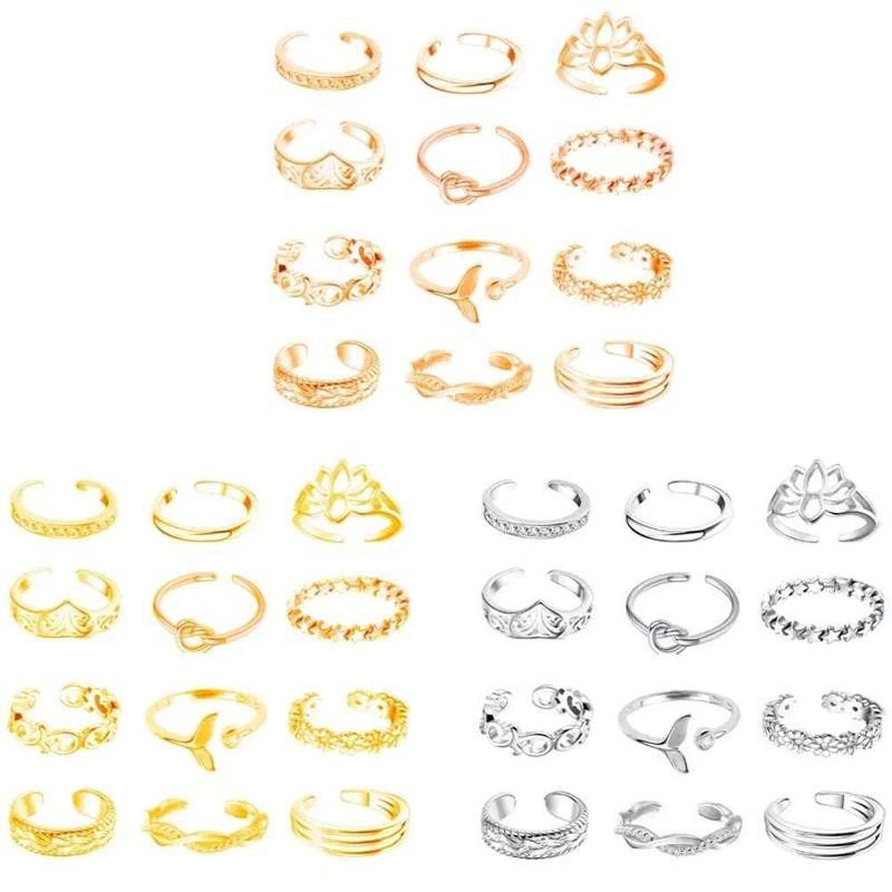 Fish Tail Fashion Jewelry Women Toe Ring Korean Style Toe Ring Open Ring Vintage Foot Ring Set
