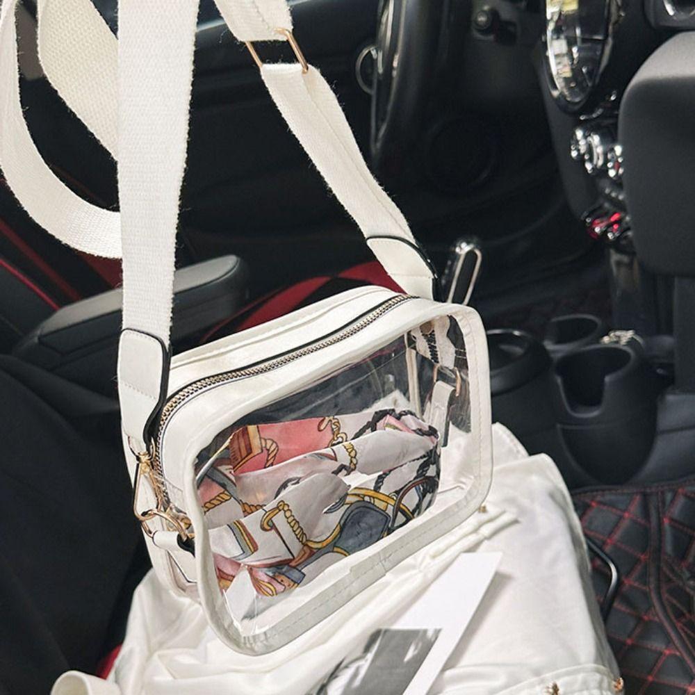 Clear PVC Shoulder Bag Storage Bag Transparent Handbag Transparent Jelly Crossbody Bag Outdoor