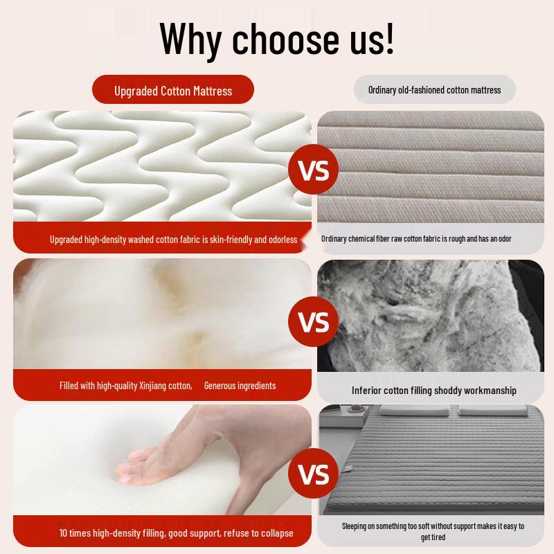 Хлопковый матрас из Синьцзяна: Мягкий наматрасник-футон для общежития или дома
