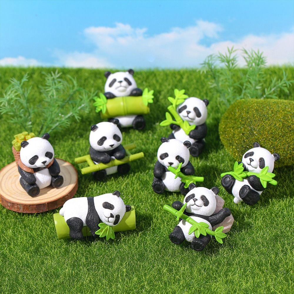 Micro Landscape Simulation Panda Ornaments Resin Crafts Panda Miniatures Gardening Landscape