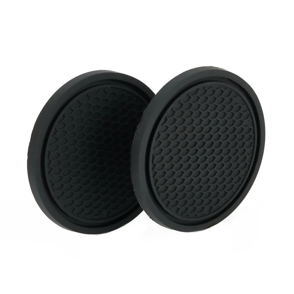 2pcs Black Car Auto Cup Holder Anti Slip Insert Coasters Pads Interior Accessories For Most Cups Accessories