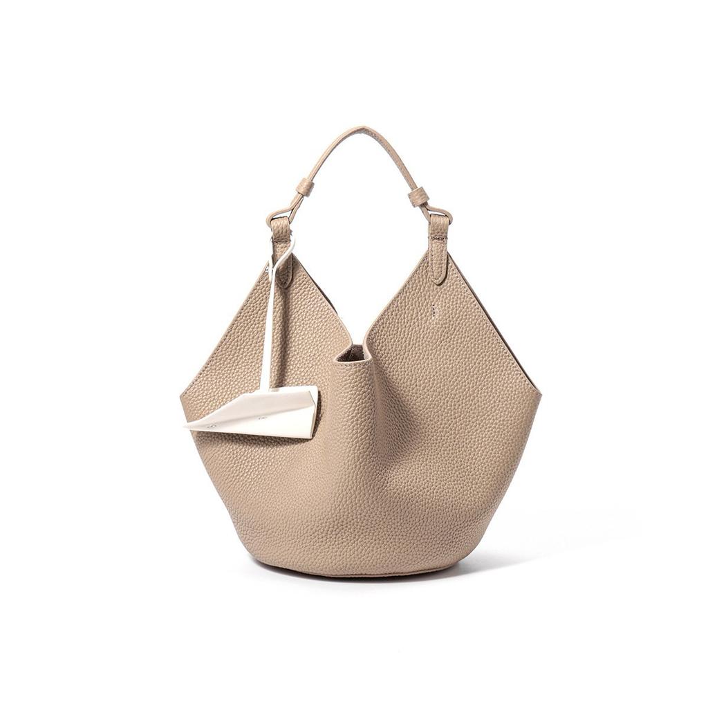 Female Bag Bucket Bag Niche Large Capacity Advanced Sense Head Layer Cowhide Handbag Basket Bag