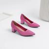 Fashion Pointed-toe High Heel Women's 2025 Spring and Autumn New Soft Knitted Breathable and Comfortable Rubber Soled Work Shoes