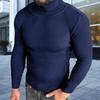 Men Fall Winter Sweater Knitted Slim Fit High Collar Knitted Pullover Elastic