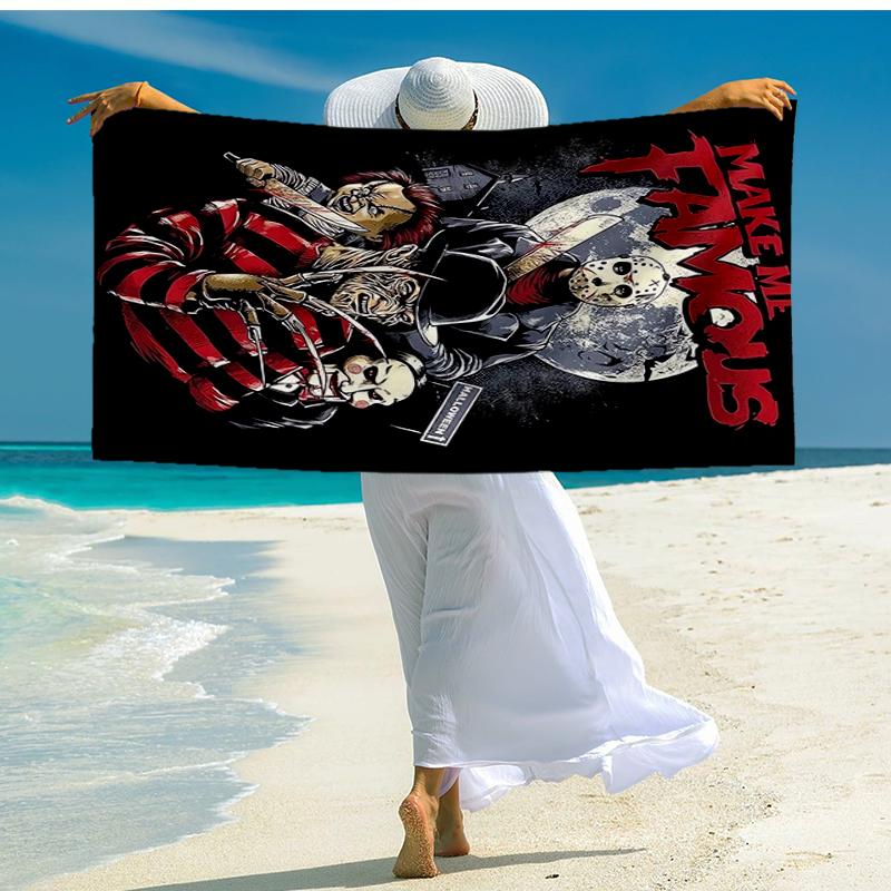 Ultra-Soft Beach Towel with Halloween horror Theme,Ideal for Pool - Camping, Diving - Perfect Travel Essential, Vibrant Beach Towel.
