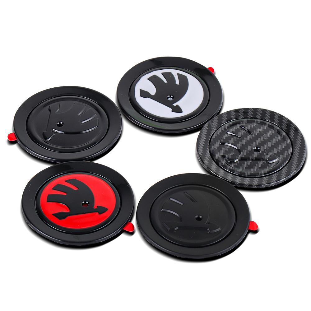 NADH5 47mm Car Interior Steering Wheel Sticker Decorative Accessories For Skoda Superb Octavia Rapid Kodiaq Kamiq Karoq Fabia VRS Yeti