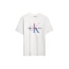 Calvin Klein Letter Print Casual Crew Neck Short Sleeve T-Shirt Men Tops Moonlight-White 40KC837-YAA