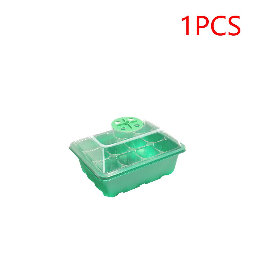 1-5pcs Plants Seed Starter Trays with Humidity Dome 12 Holes Per Tray Nursery Pots Lights For Home Plant Greenhouse Growing Pot