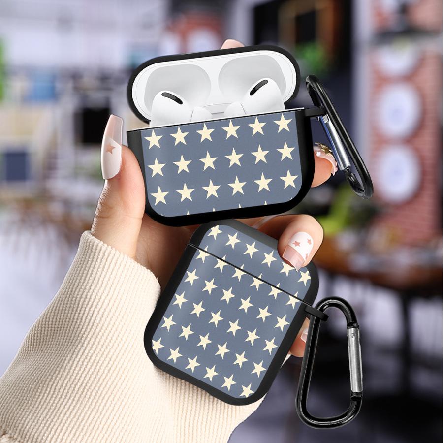 Earphone Cases Cover Case For Airpods Pro 3 4 Pro3 Pro2 2 1 Blue Star Pattern