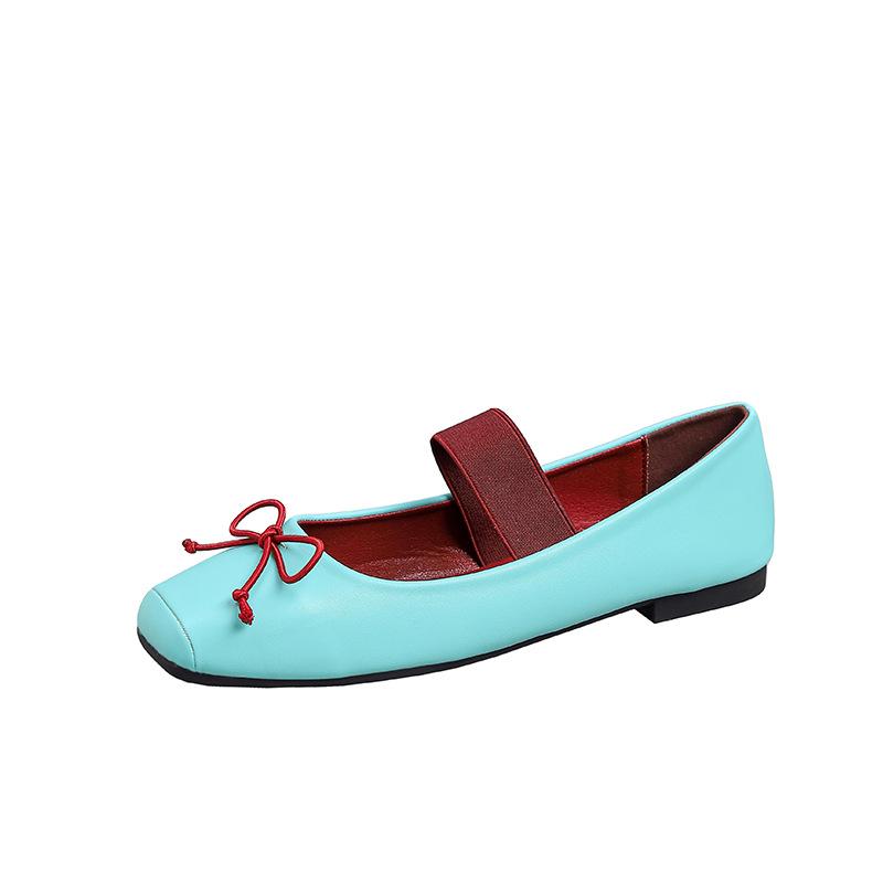 IPPEUM Туфли Мэри Джейн Женские Балетки Большой Размер 44 Туфли-лодочки с Квадратным Носком На Плоской Подошве 2025 Новые Туфли Балерины