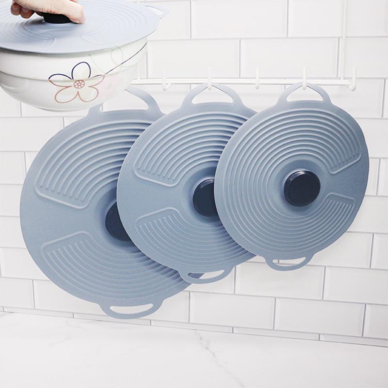 Силиконовый набор для хранения свежести, 3 предмета: Большие, средние и маленькие крышки - Защита от проливания, герметичные, пыленепроницаемые крышки для посуды и защиты от брызг масла