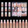 135Pcs/Box 3 In 1 French Press On Nails Mixed Color Fake Nail Pathes Quick Manicure DIY Design Tool