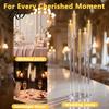 Festive Atmosphere Candle Holders 4/8Pcs Acrylic Candelabra Set with 5-Arm, Clear Wedding Party Centerpiece for 0.87" Decorative Flicker LED Candles,