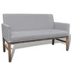 VidaXL Bench with Padded Cushion Hevea Fabric Light Grey