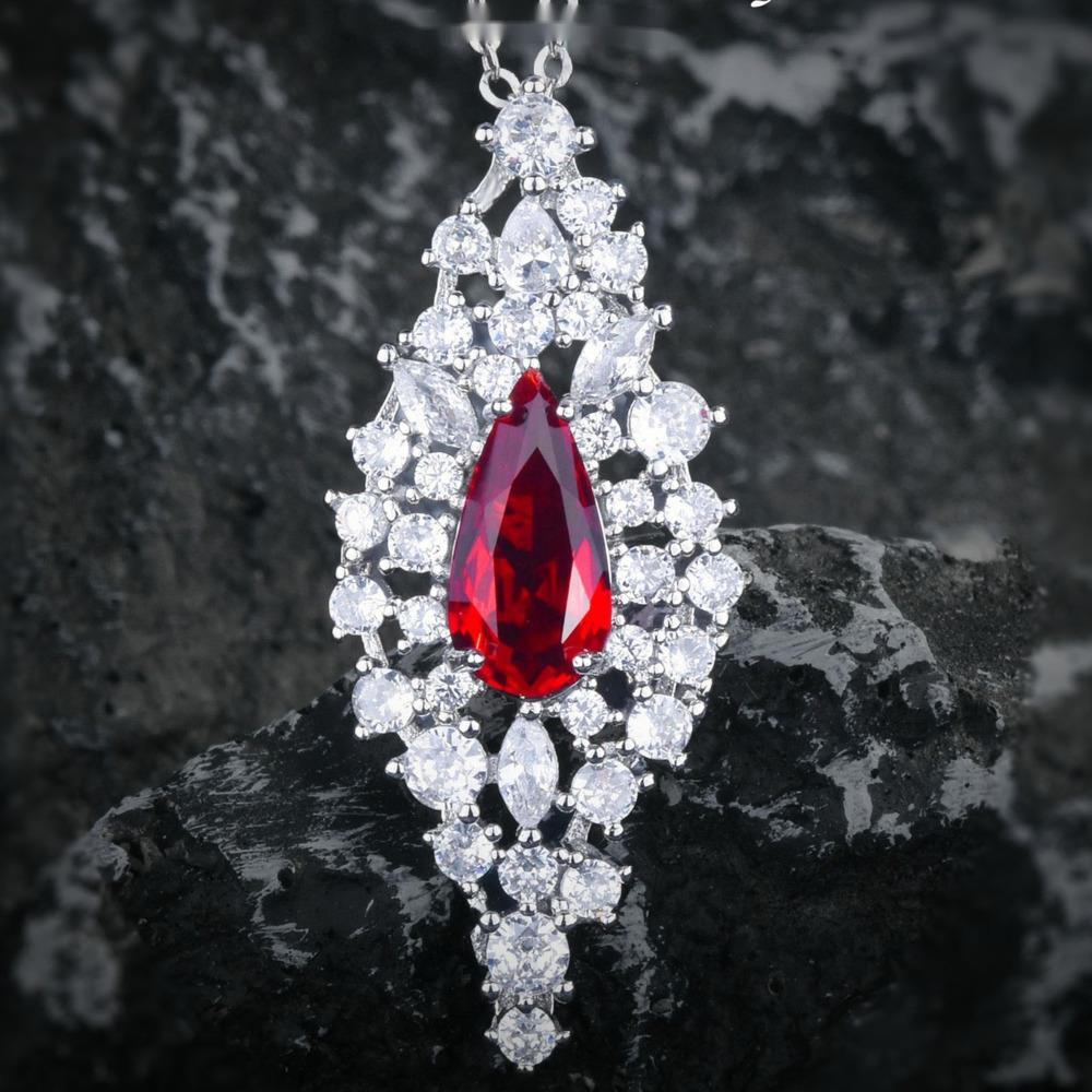 BELLA BOX Роскошная имитация рубинового топаза цвета морской волны с подвеской в виде капли, подходящей для повседневной женской вечеринки, модные ювелирные изделия