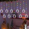 Diwali Usb Curtain String Lights Hanging Diya Ring Ornaments 8 Modes Window Curtain Light Home Mandir for Muslim Holiday Decor