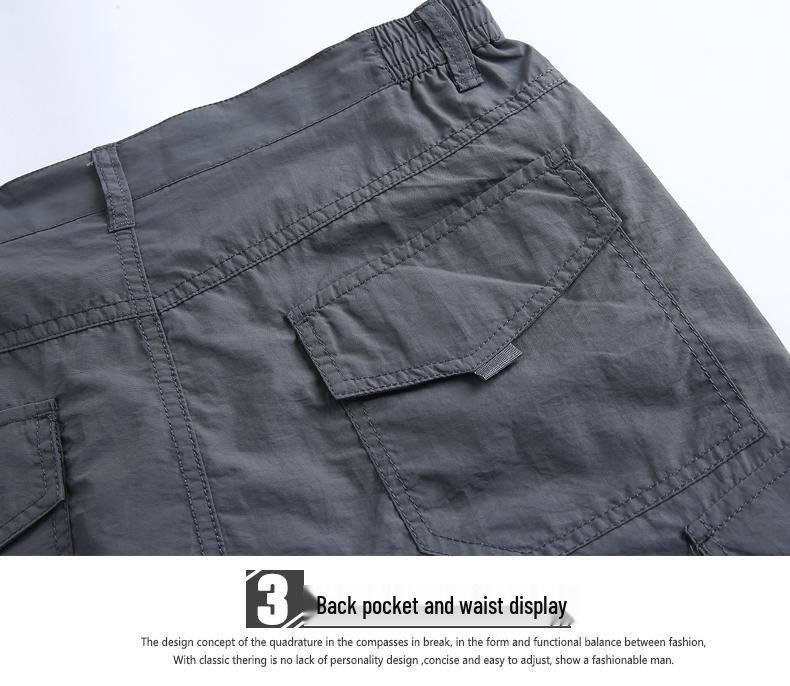 Мужские быстросохнущие брюки для активного отдыха и пеших прогулок - Осень/Зима, с плюшевой подкладкой, многокарманные, свободного кроя, большого размера.