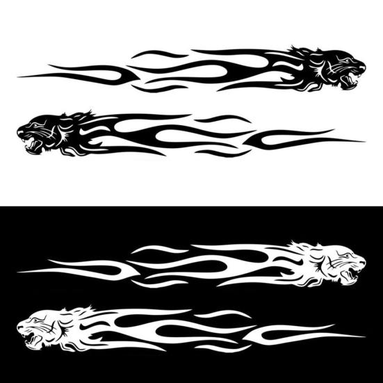 1 пара стильных самоклеящихся стикеров с пламенем тигра для автомобиля, светоотражающая наклейка для кузова грузовика