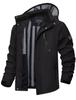 Mountain Long Size for Outdoor Fishing Men's Windbreaker, Jumper, Parka, Water-Repellent, Cold-Weather, Sleeve, Black, 2XL, Activities,