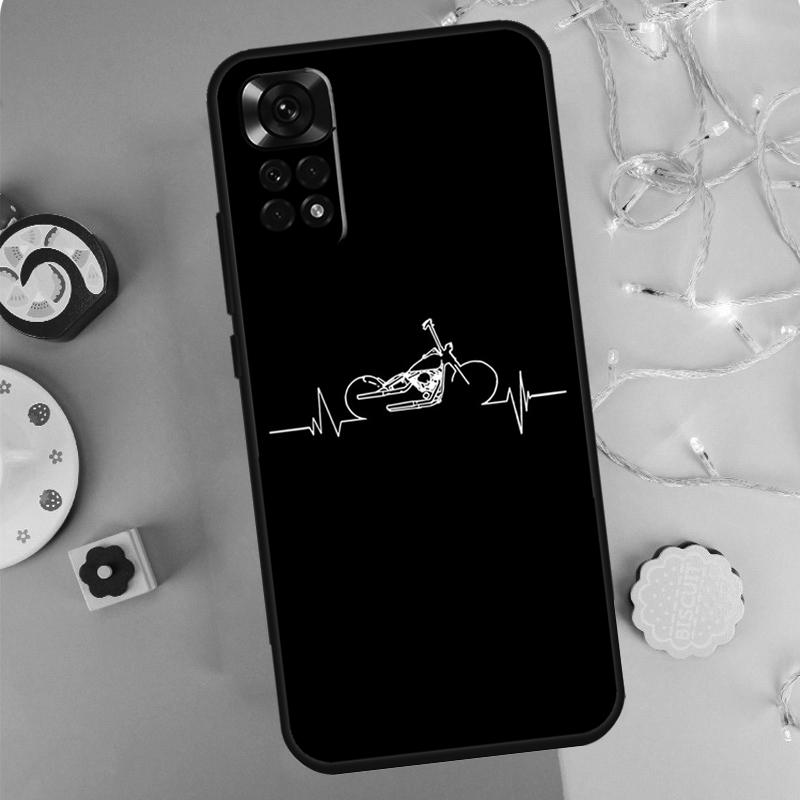 Motorcycle Heartbeat Case For Xiaomi Redmi Note 14 13 9 10 11 12 Pro 9S 10S 11S 12S Redmi 13C 10C 12C 14C Cover