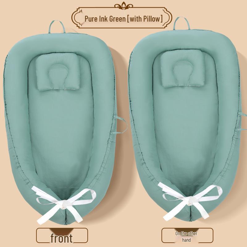 Подушка для младенца из чистого хлопка, портативная, противодавящая, и гнездо для кроватки