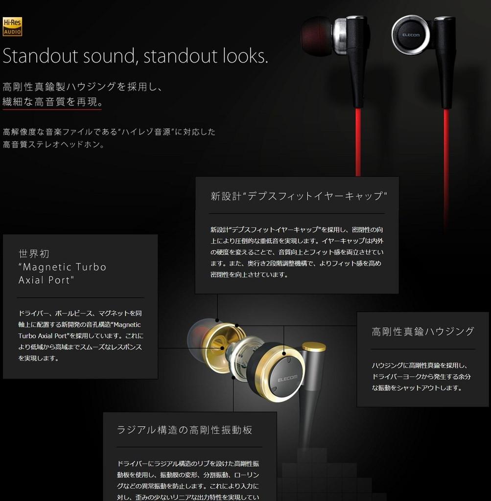 Elecom Наушники/Канал/Высокое разрешение/9.8 мм/CH1000/Золото